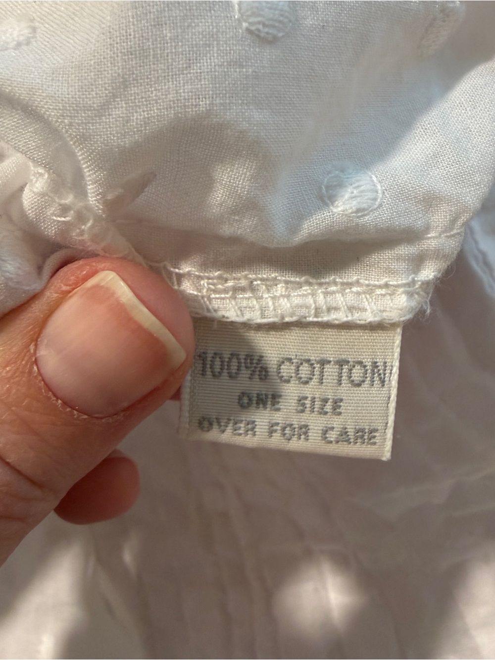 Krista Larson large white button down blouse polka dot adjustable one size - Picture 7 of 8